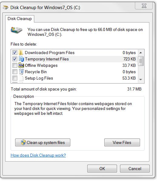 Microsoft's Disk Cleanup tool takes out the trash.