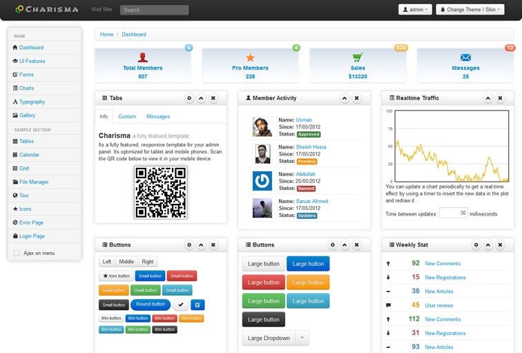 20 Templates Bootstrap cho Admin Dashboard miễn phí - Ảnh 17. 20 Templates Bootstrap cho Admin Dashboard miễn phí - Ảnh 17.