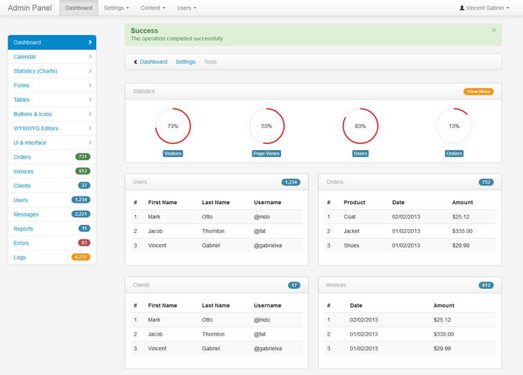 20 Templates Bootstrap cho Admin Dashboard miễn phí - Ảnh 20. 20 Templates Bootstrap cho Admin Dashboard miễn phí - Ảnh 20.