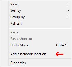chọn Add a network location