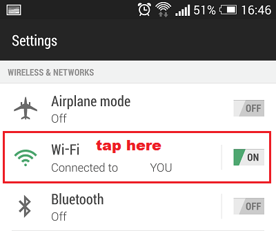 chọn Wifi