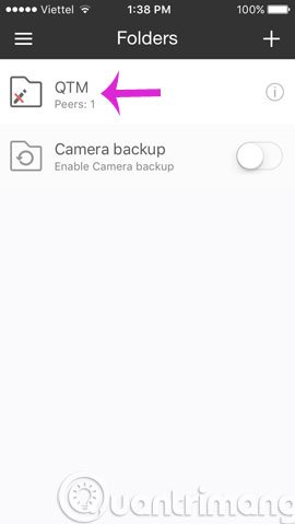 Thư mục mà bạn chia sẻ sẽ xuất hiện trên iPhone