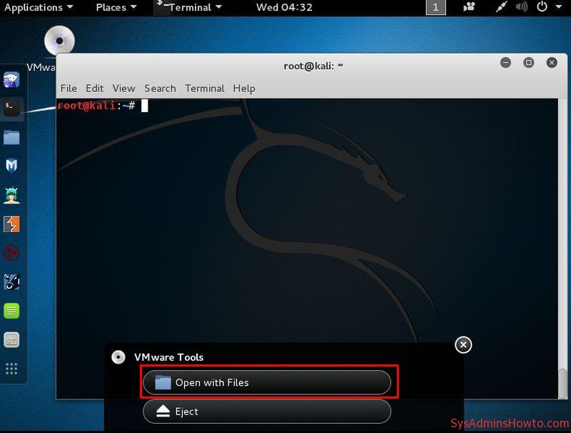 Cài đặt VMware Tools trên Kali Linux bước 7