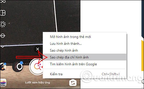 Sao chép địa chỉ hình ảnh