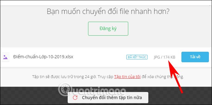 Tải ảnh trên Convertio
