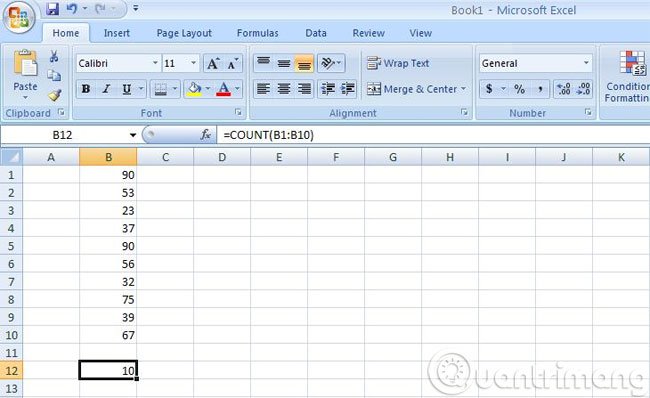 Hàm đếm chữ số COUNT