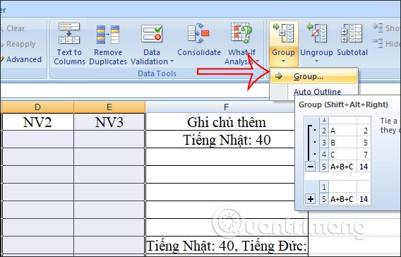 Chọn Group