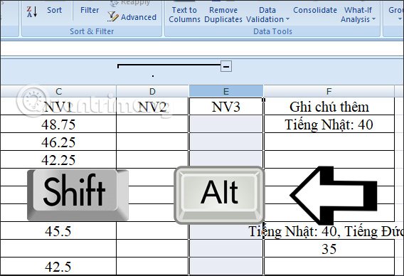Hủy gộp cột 