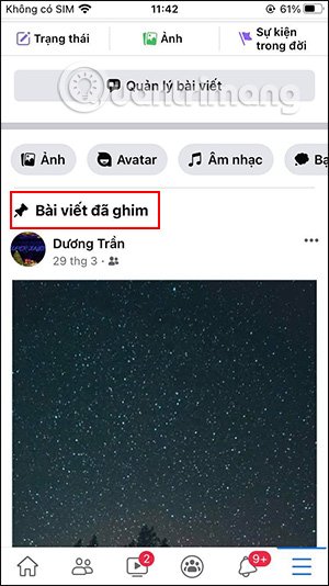 Bài viết đã ghim