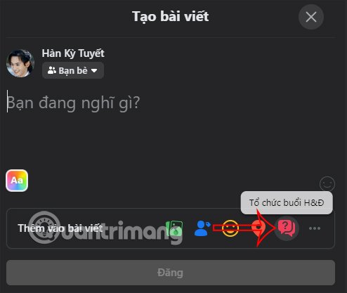 Tạo mục hỏi và đáp trên Facebook PC
