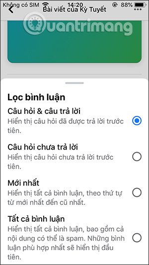 Tùy chọn hiển thị