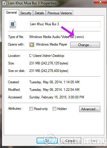 File WMV mới tạo ra