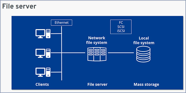 Chức năng chính của file server là cho phép nhiều người dùng truy cập vào file được lưu trữ và không gian lưu trữ miễn phí cho kho file