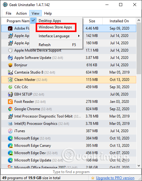 Xem ứng dụng UWP 