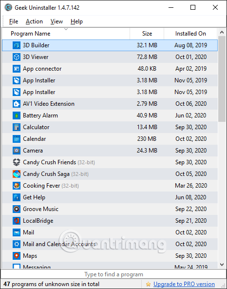 Danh sách ứng dụng UWP