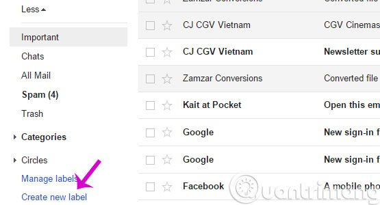 Tạo các nhãn dán