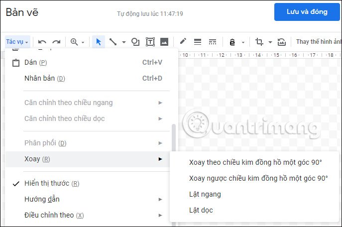 Chọn lật ảnh