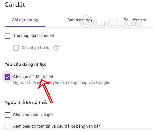 Chỉ phản hồi khi đăng nhập Google