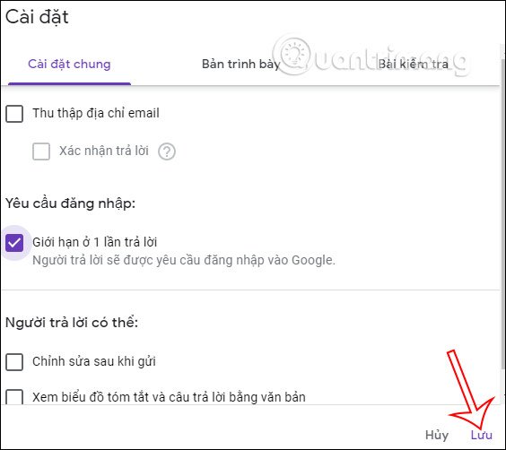 Cài đặt chung 