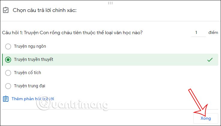Nhập câu trả lời đúng 