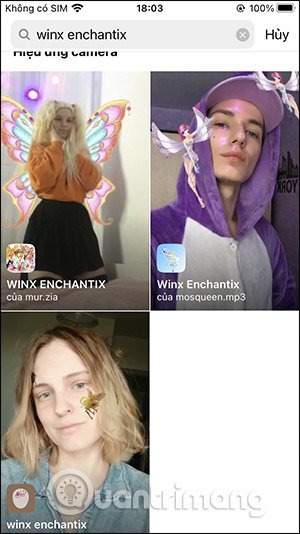 Hiệu ứng Winx Enchantix Instagram