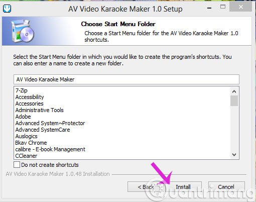 Nhấn Install