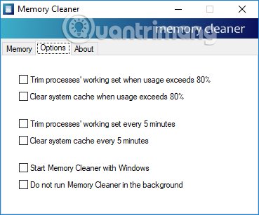Tùy chỉnh thêm cho Memory Cleaner
