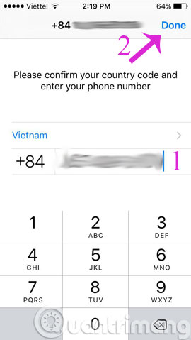 Nhập số điện thoại