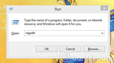 Mở cửa sổ Registry Editor