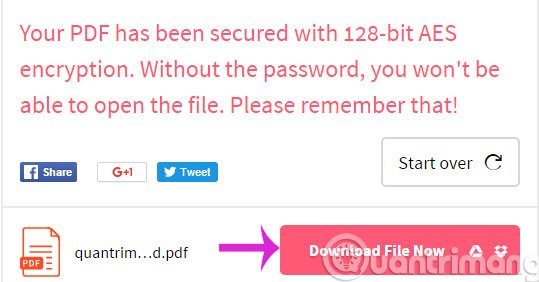 Tải file PDF đã mã hóa về