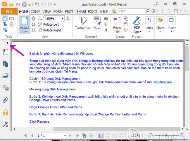 Mở file PDF cần tạo Bookmark