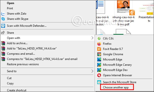 Chọn mở file PDF