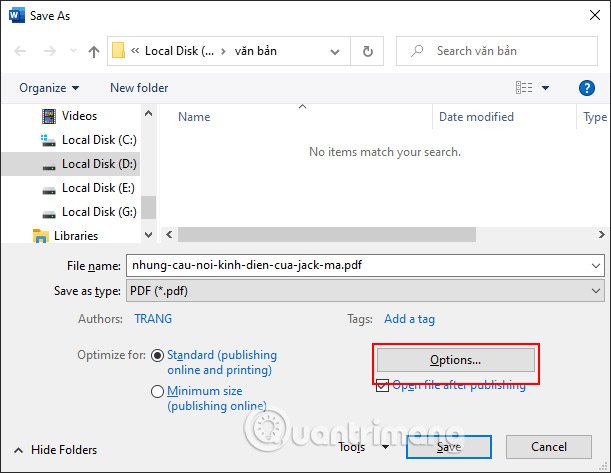 Tùy chỉnh file 