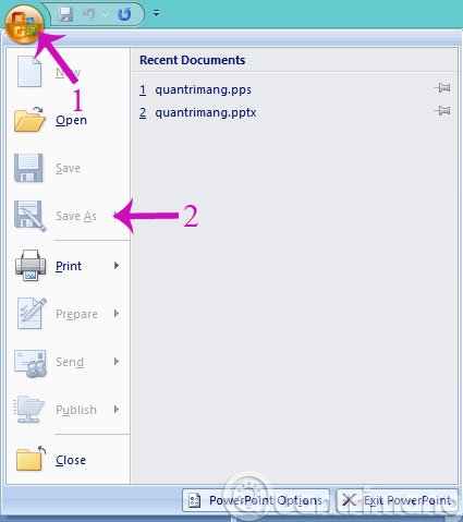 Lưu thành file PPT