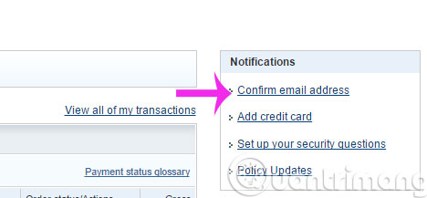 Nhấn Confirm email address