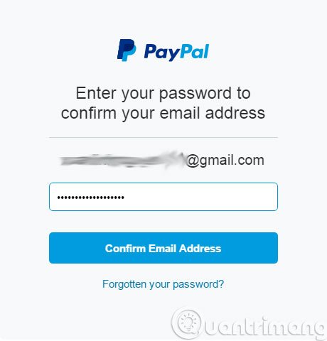 Nhập mật khẩu tài khoản PayPal