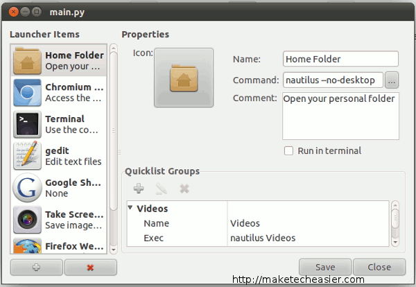 Cách đơn giản để tạo Quicklist cho Ubuntu Unity Launcher