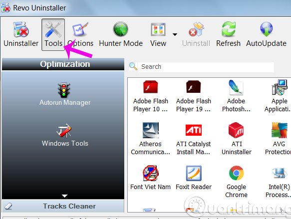 Menu Tools
