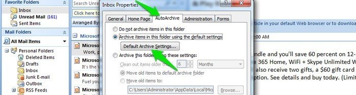 Archive items in this folder