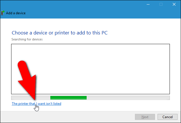 The printer that I want isn't listed