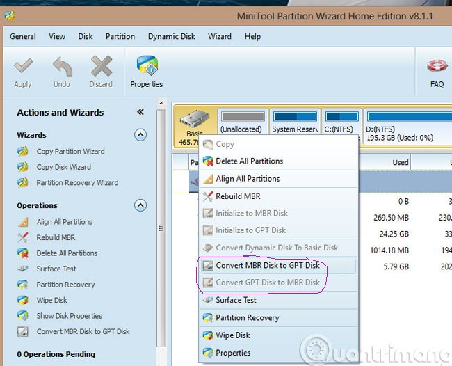 Sử dụng MiniTool Partition Wizard