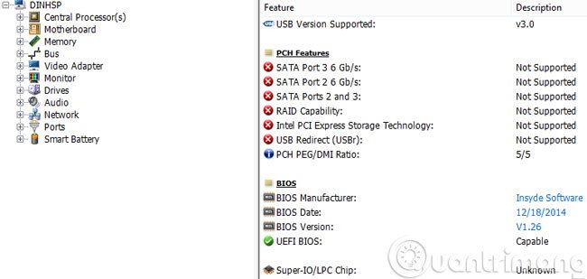 Vào mục Motherboard