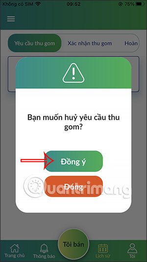 Đồng ý hủy