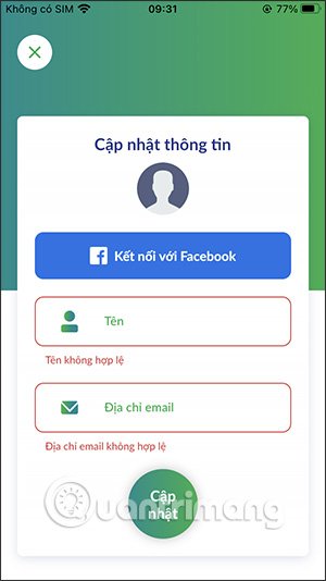 Nhập thông tin cá nhân
