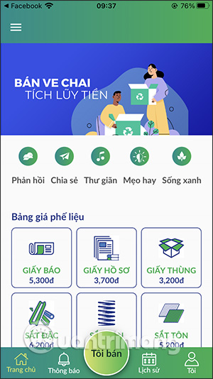 Giao diện ứng dụng