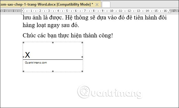 Phần điền chữ ký 