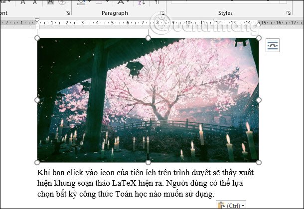 Hiện ảnh chèn vào Word