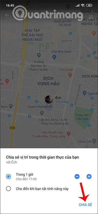 Chia sẻ lại vị trí