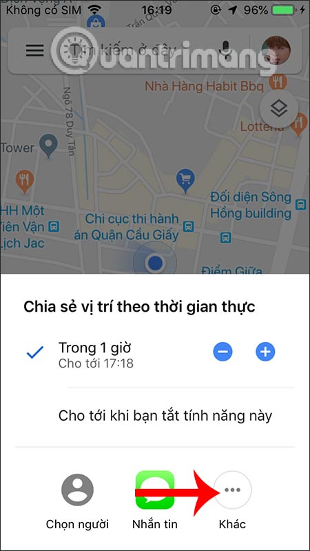 Chọn thời gian chia sẻ