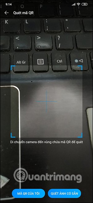 Giao diện quét mã